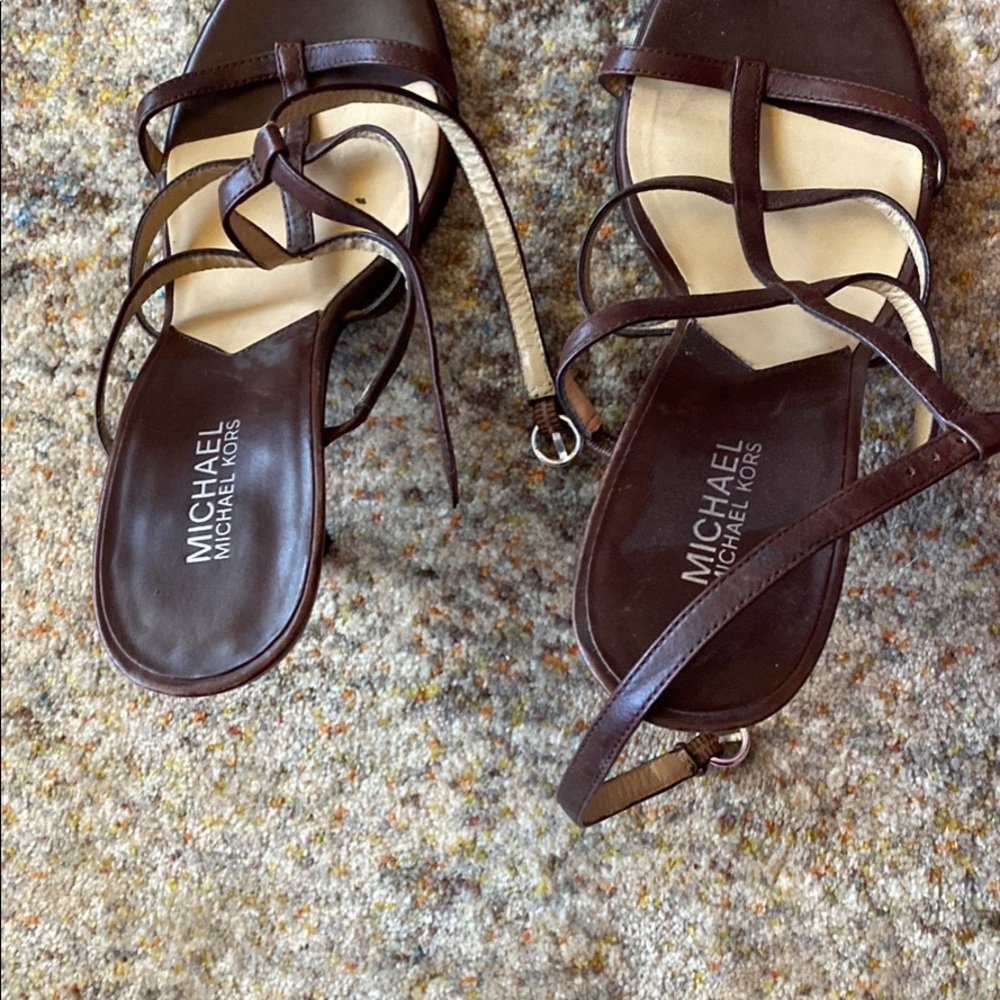 Michael Kors Leather open toe heels
